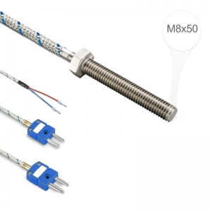 ترموکوپل پیچی تیپ L مس آهن-نیکل رزوه M8 با طول 5 سانتیمتر
